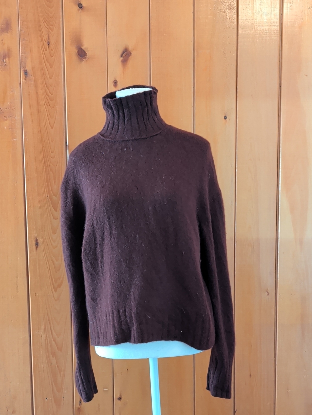 Classic Burgundy Turtleneck Women's Sweater